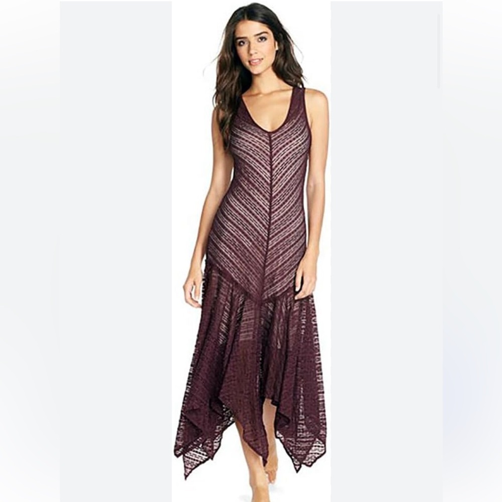 Free People | Lila Lace Maxi Slip Plum Dress - S